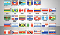 Free North, Central and South America Countries Flags