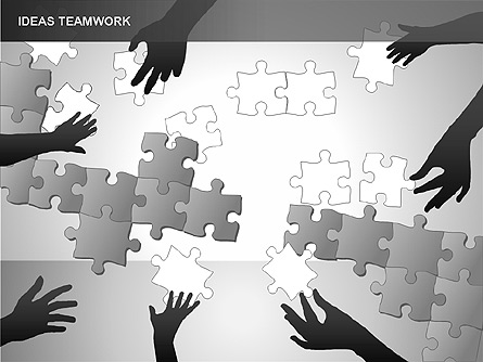 Puzzle Ideas Teamwork Diagrams Presentation Template, Master Slide