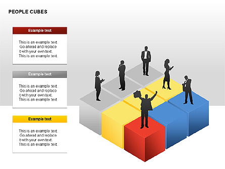 People and Cubes Shapes Presentation Template, Master Slide