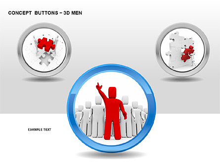 3D Man Buttons Presentation Template, Master Slide