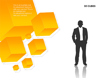 3D Cubes Charts Presentation Template, Master Slide