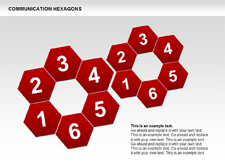 Communication Hexagon Shapes Presentation Template, Master Slide