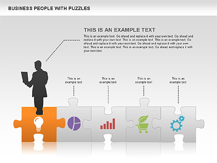 Puzzle and Silhouettes Presentation Template, Master Slide