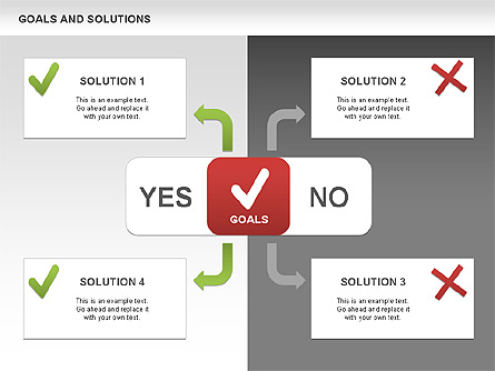 Goals and Solutions Charts Presentation Template, Master Slide