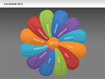 PowerPoint Petals Calendar 2012 Presentation Template, Master Slide