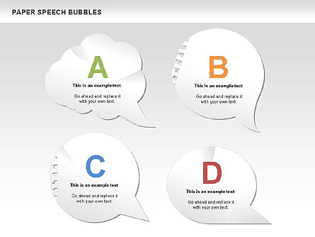 Free Paper Speech Bubbles Presentation Template, Master Slide