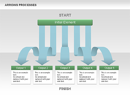 Processes with Cascade Arrows Toolbox Presentation Template, Master Slide
