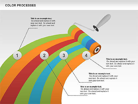 Color Process Diagram Presentation Template, Master Slide
