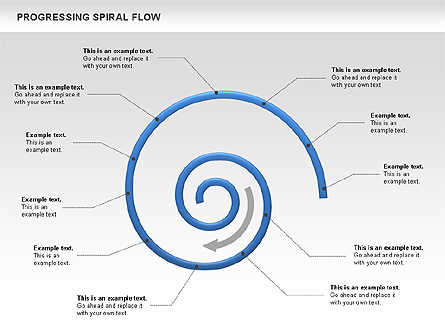 Progressing Spiral Flow Chart Presentation Template, Master Slide