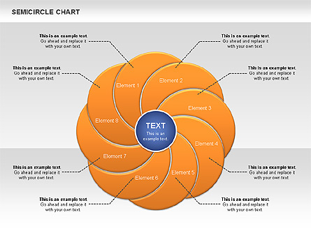 Semi Circle Chart Presentation Template, Master Slide