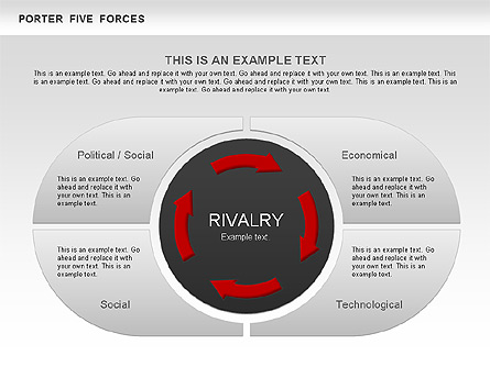 Porter's Five Forces Segments Diagram Presentation Template, Master Slide