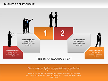 Business Relationship Textboxes Presentation Template, Master Slide
