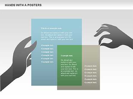 Hands with Posters Presentation Template, Master Slide