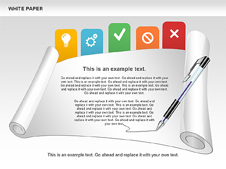 White Paper Shapes with Colorful Marks Presentation Template, Master Slide