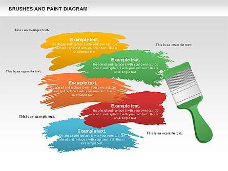 Brushes and Paint Diagram Presentation Template, Master Slide