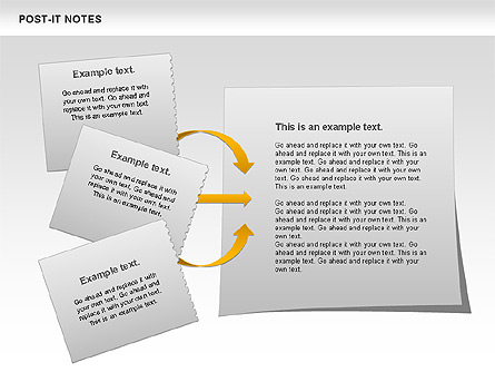 Post-it Paper Notes Shapes Presentation Template, Master Slide