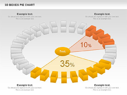 3D Boxes Pie Chart Presentation Template, Master Slide
