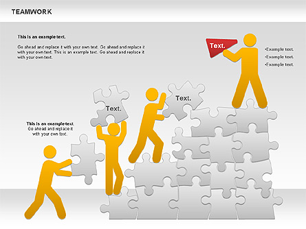 Teamwork with Puzzles Diagram Presentation Template, Master Slide