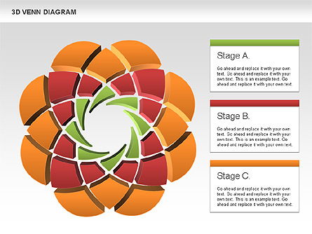 3D Venn Diagram Presentation Template, Master Slide