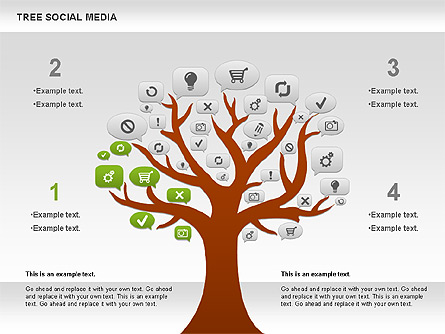 Social Media Tree Diagram Presentation Template, Master Slide