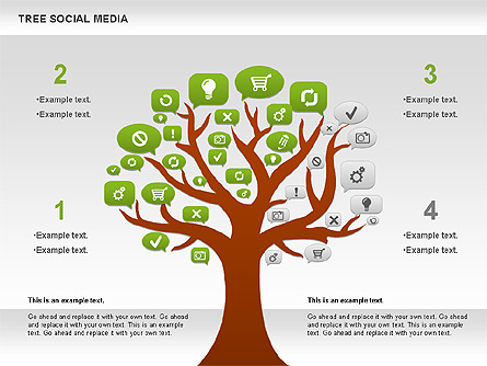 Social Media Tree Diagram for Presentations in PowerPoint and Keynote ...