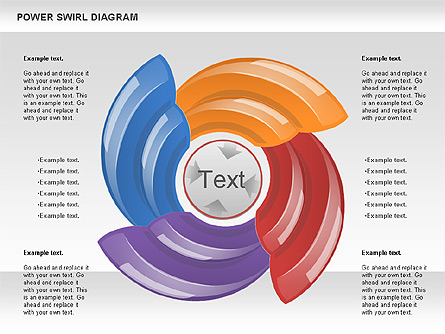 Power Swirl Diagram Presentation Template, Master Slide