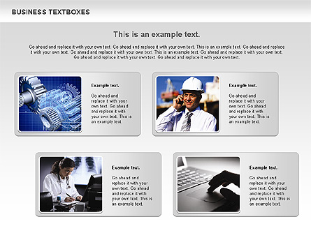 Business Text Boxes Presentation Template, Master Slide