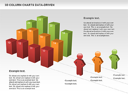 3D Column Data Driven Charts Presentation Template, Master Slide