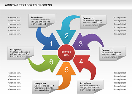 Arrows Textboxes Process Diagram Presentation Template, Master Slide
