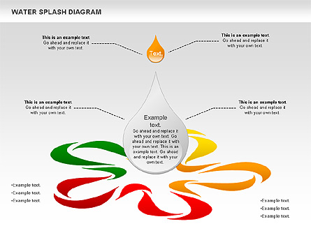 Water Splash Diagram Presentation Template, Master Slide