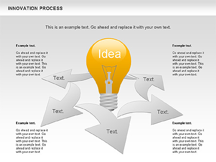Innovation Process with Lamp Diagram Presentation Template, Master Slide