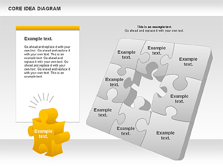 Core Idea Puzzle Diagram Presentation Template, Master Slide