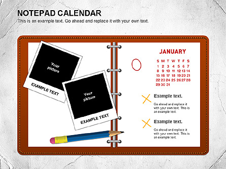 Notepad Calendar Presentation Template, Master Slide