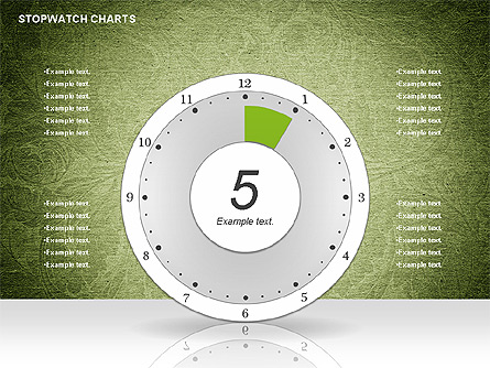 Stopwatch on Green Chart Presentation Template, Master Slide