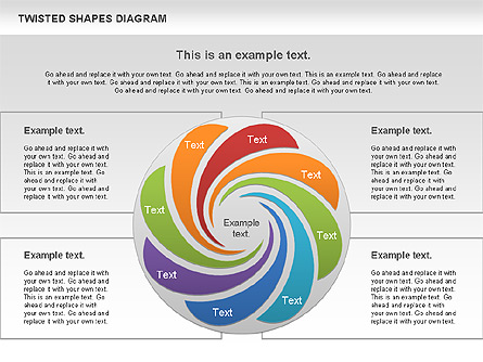 Twisted Shapes Diagram Presentation Template, Master Slide