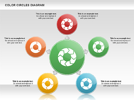 Rotating Circles Process Diagram Presentation Template, Master Slide