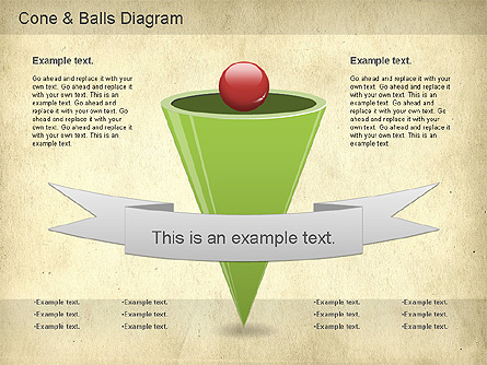 Cone and Balls Diagram Presentation Template, Master Slide