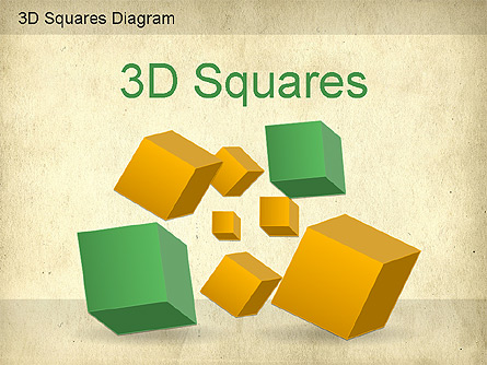 3D Squares Diagram Presentation Template, Master Slide