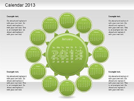 2013 PowerPoint Calendar Presentation Template, Master Slide