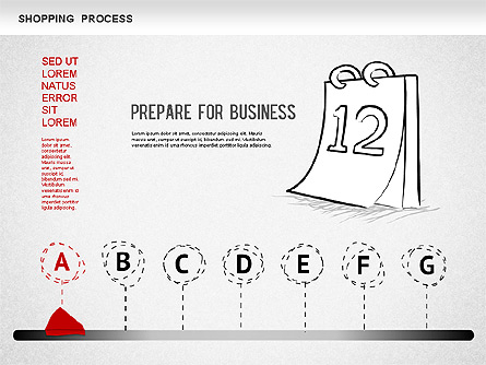 Shopping Process Diagram Presentation Template, Master Slide