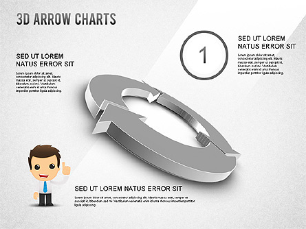 3D Donut Arrow Chart Presentation Template, Master Slide