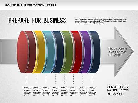 Implementation Steps Diagram Presentation Template, Master Slide