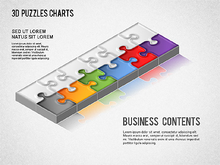 3D Puzzle Chart Presentation Template, Master Slide