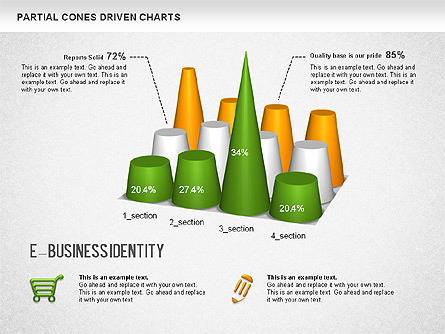 Cones Bar Chart Presentation Template, Master Slide