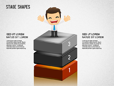 Stage Shapes Diagram Presentation Template, Master Slide