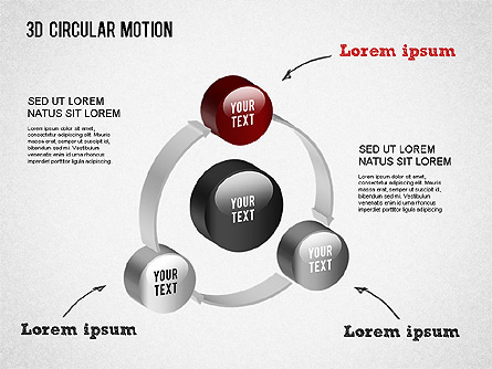 3D Circular Process Diagram Presentation Template, Master Slide
