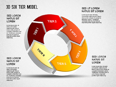 3D Six Tier Model Presentation Template, Master Slide