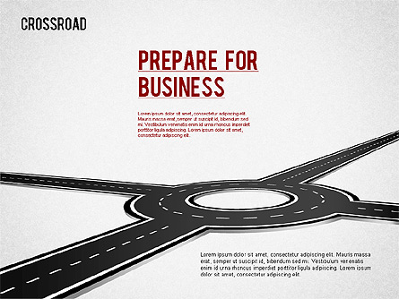 Currency Crossroad Diagram Presentation Template, Master Slide