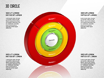 3D Circle Segmented Diagram Presentation Template, Master Slide