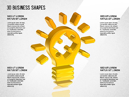 3D Business Shapes Presentation Template, Master Slide